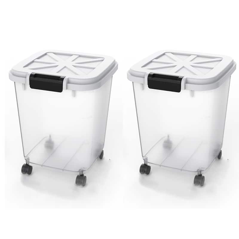 HANAMYA Rice Storage Container with Measuring Cup - 40-lb, 2 count