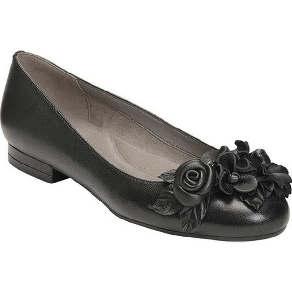 Shop Aerosoles Women�s Do Good Flat Black Leather Free