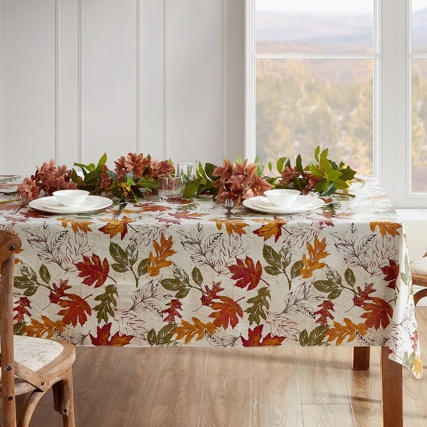 Vintage Leaves Vinyl Tablecloth - Bed Bath & Beyond