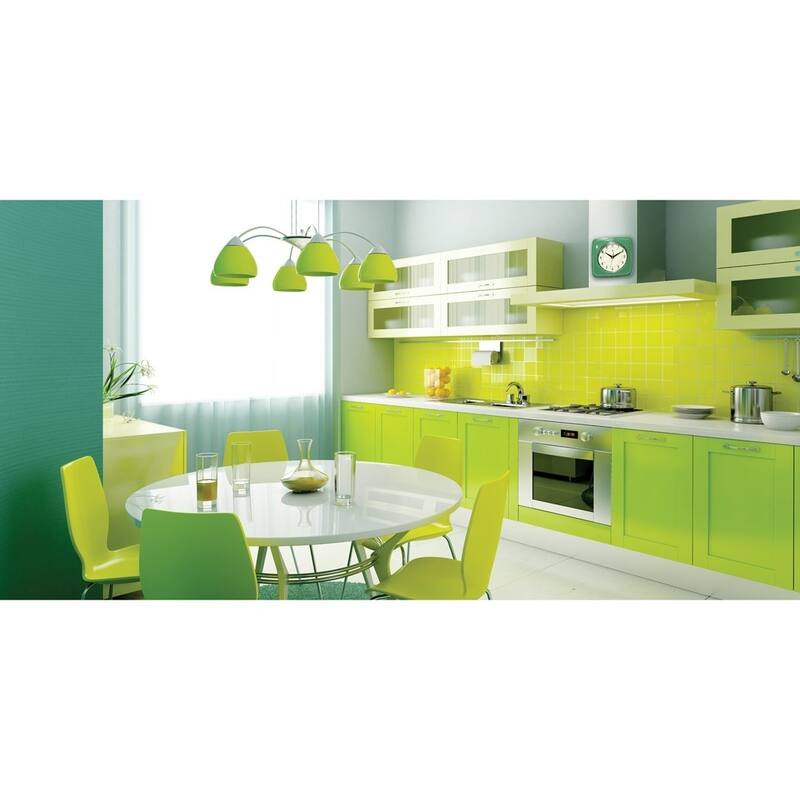 Curata Square Retro Green Finish Metal Quartz Wall Clock with Silent Movement