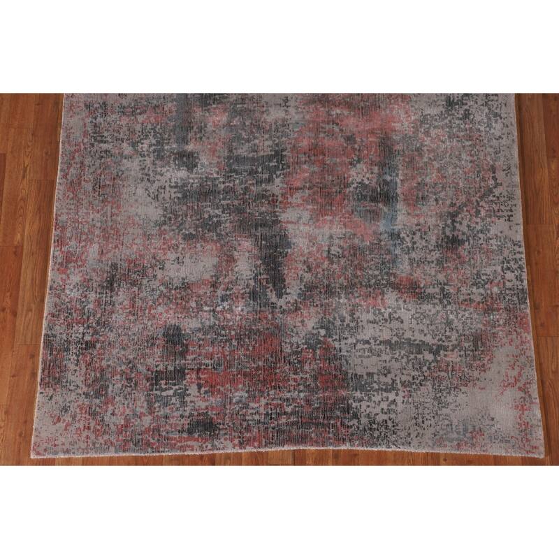 All-Over Abstract Modern Area Rug Hand-Knotted Wool Carpet - 5'3" x 6'10"