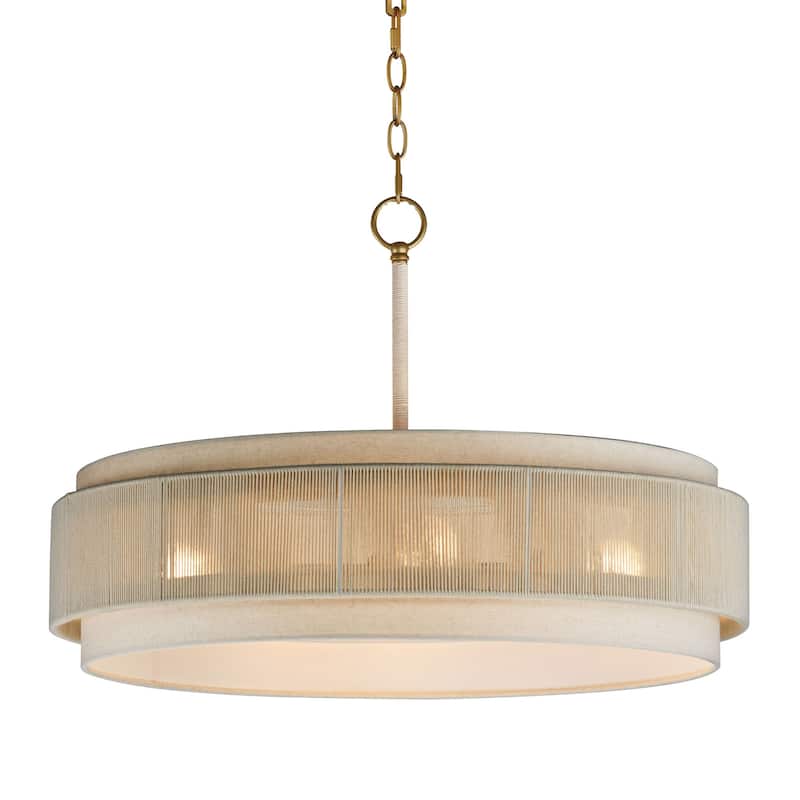Maxim 12814OF Seacliff 4 Light 28" Wide Pendant - Natural Aged Brass