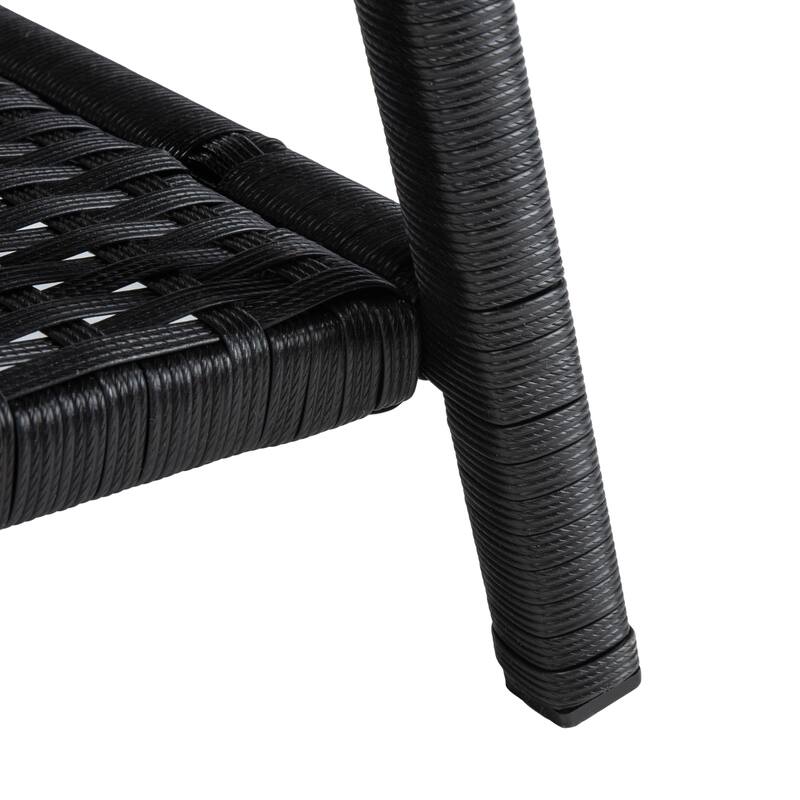 SAFAVIEH Outdoor Aboka Wicker/ Steel 4-piece Patio Conversation Set