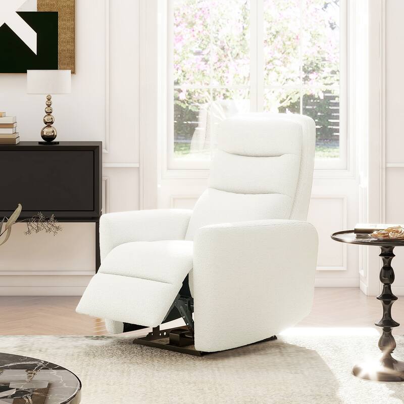 Bloomy 35.5" Boucle Upholstered High-Back Power Recliner Motion Chair