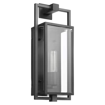Exhibit 1 Light Medium Wall Lantern Matte Black Finish with Clear Beveled Glass