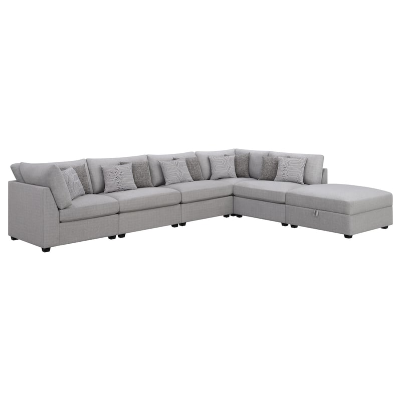 Cambria 6-piece Upholstered Modular Sectional Sofa Grey - Grey - Reversible