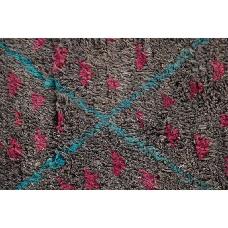Trellis Plush Geometric Moroccan Oriental Rug Hand-Knotted Wool Carpet - 3'0" x 5'6"