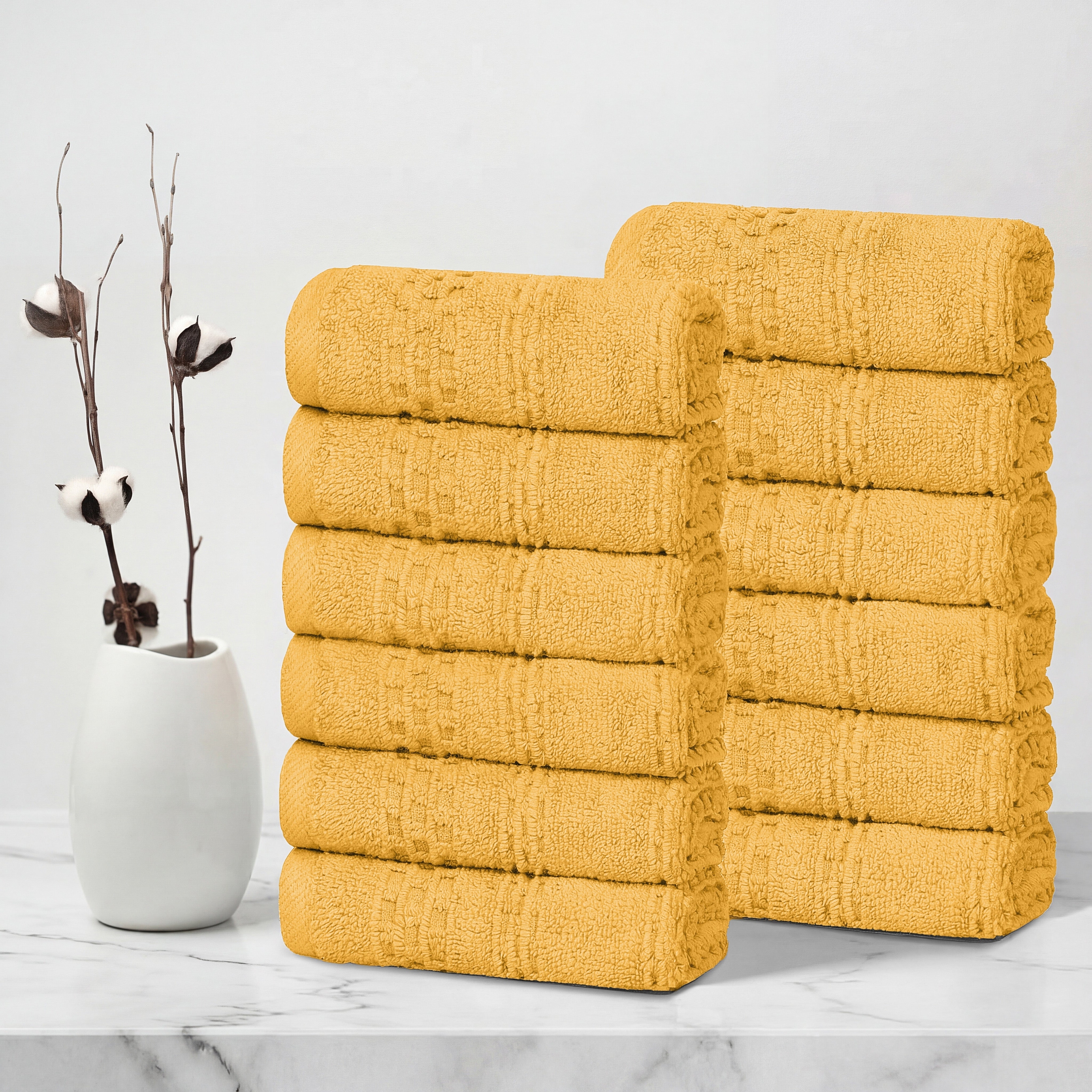 Blue Nile Mills Waffle Textured Face Towels - Thumbnail 4