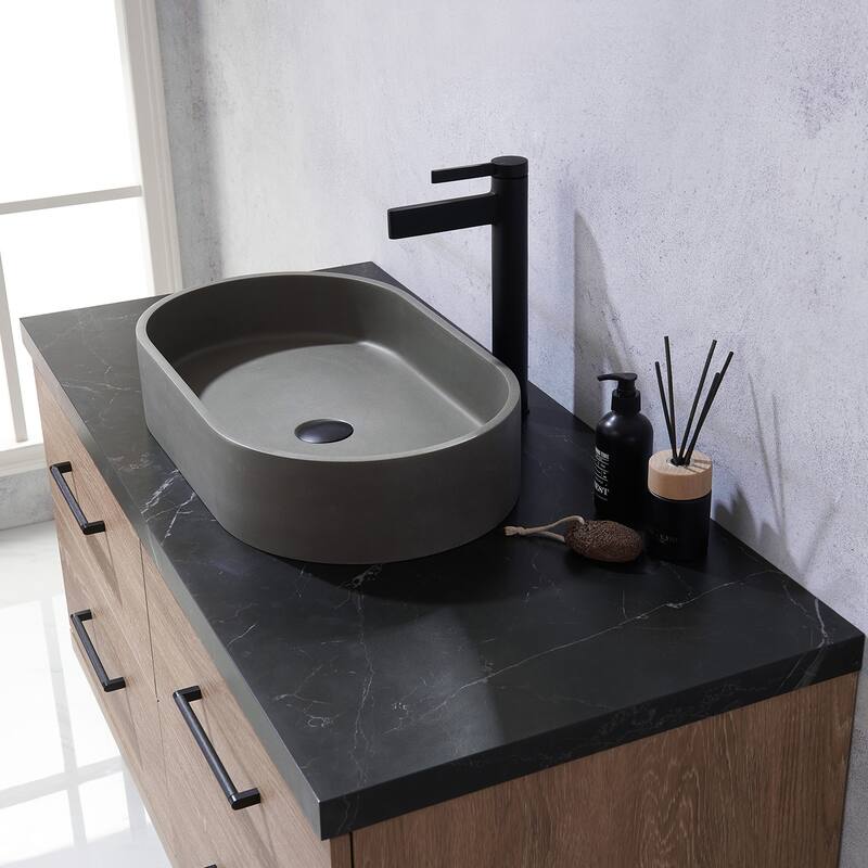 Trento Bath Vanity with Sintered Stone Top with Concrete Sink (O)