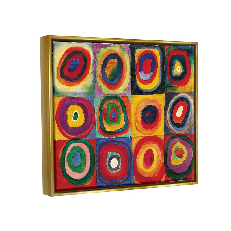 Stupell Modern Circle Shapes Aligned Abstract Swirl Pattern Floater Frame, Design by Wassily Kandinsky