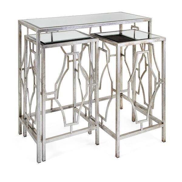 Set of 3 Grenada Mirror Tables Overstock 16550529