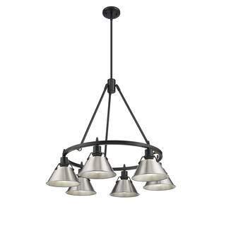 Orwell 6-Light Chandelier in Matte Black with Pewter