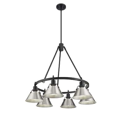 Orwell 6-Light Chandelier in Matte Black with Pewter