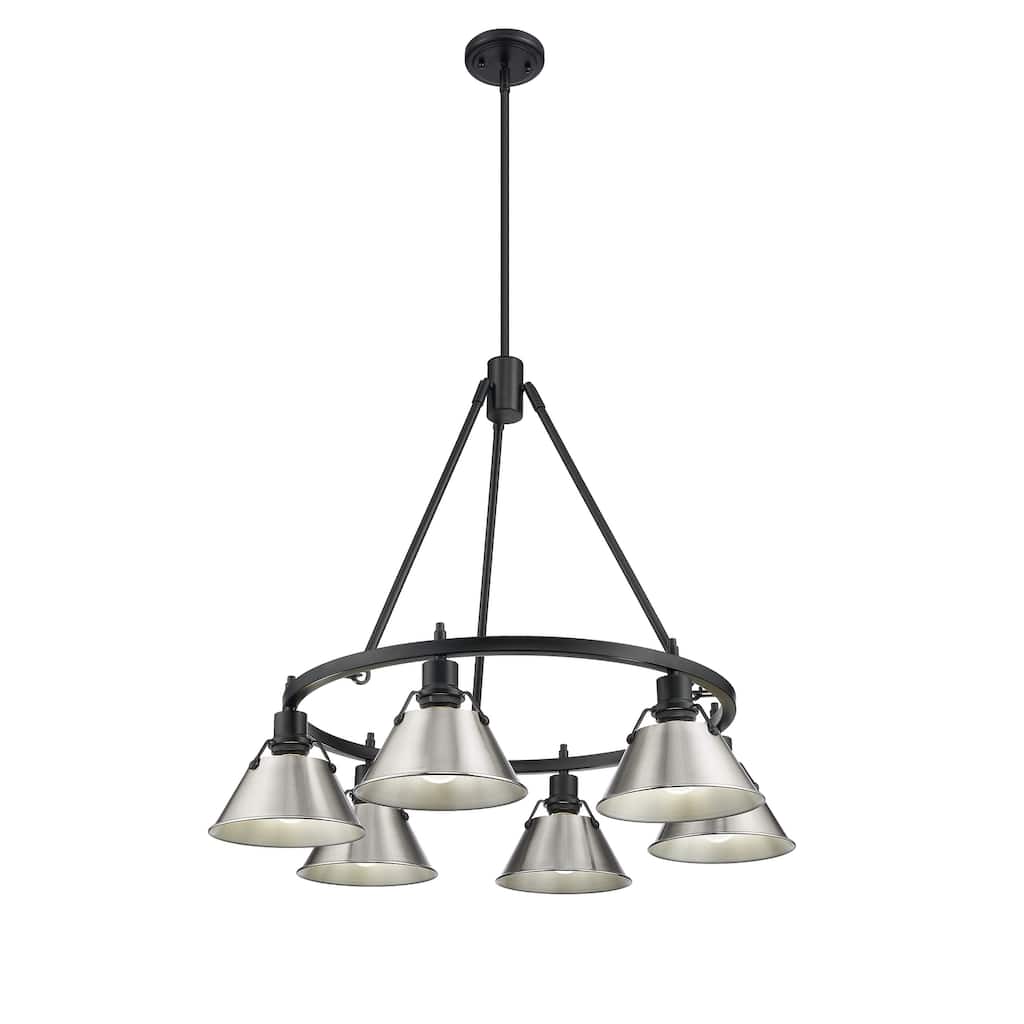 Orwell 6-Light Chandelier in Matte Black with Pewter