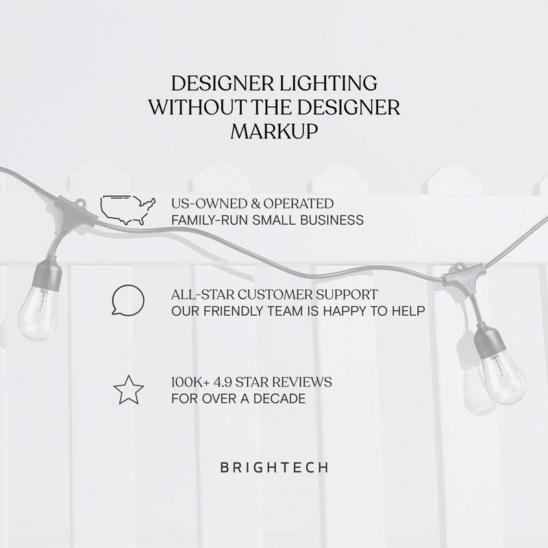 Brightech Ambience Pro 15-Light 48 ft. Outdoor Solar 4W 3000k LED S14 Remote Control Edison Spiral Filament Bulb String -Light