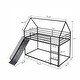 preview thumbnail 13 of 18, Contemporary Twin over Twin House Bunk Bed with Convertible Ladder and Slide, Timeless Design, Sturdy Construction, White