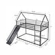 preview thumbnail 17 of 26, Twin over Twin House Bunk Bed with Convertible Ladder and Slide, White