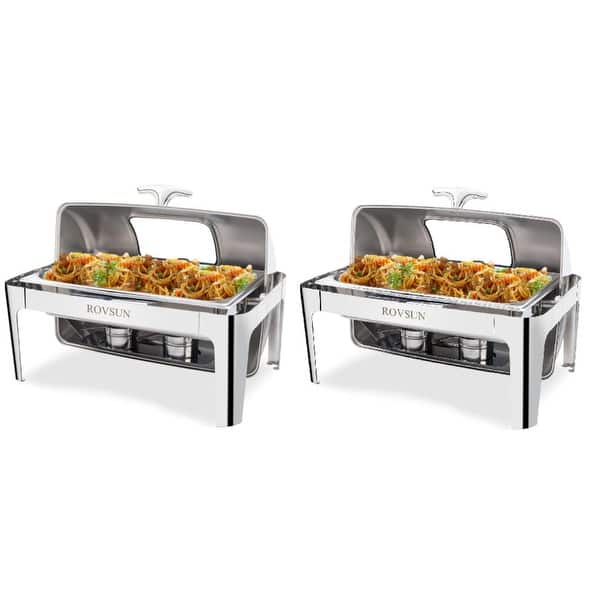 1 Set / 2 Set 9 Quarts Stainless Steel Rectangle Chafing Dish On Sale