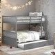 preview thumbnail 21 of 54, Full over Full Bunk Bed with Trundle, Convertible to 2 Full Size Platform Bed