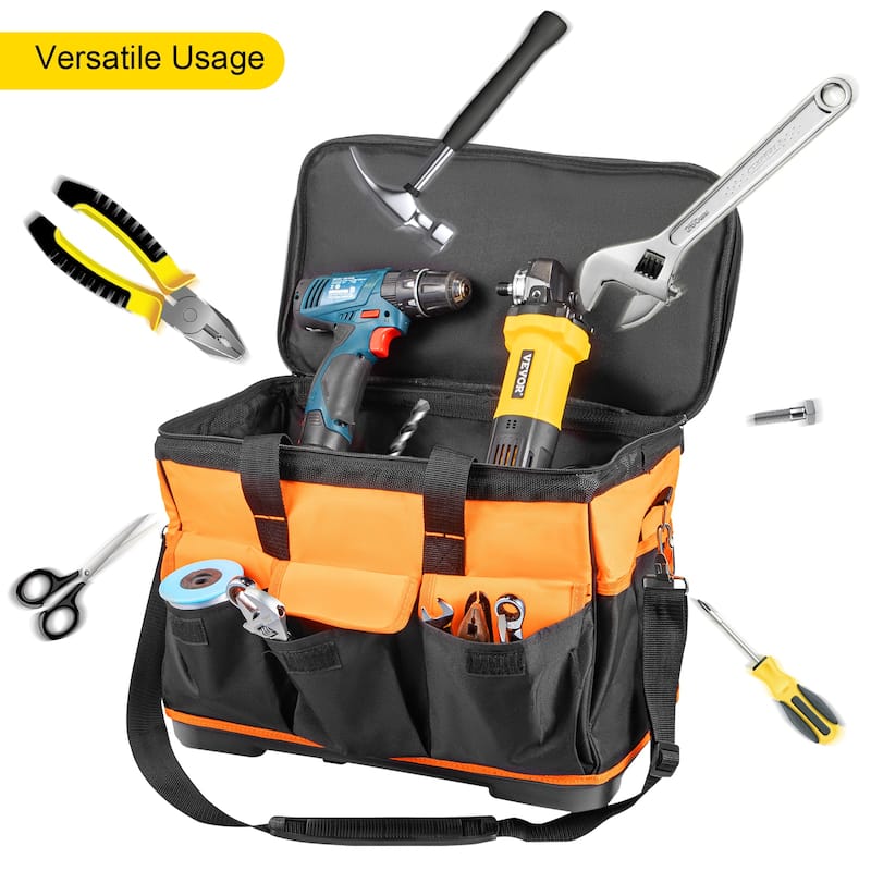 VEVOR Rolling Tool Bag 20inch 17 Pockets Bag with 2 Wheels