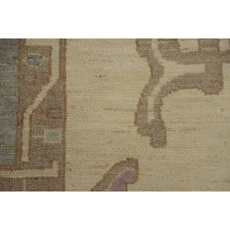 Hand Knotted Oriental 100% Wool Carpet Transitional All-Over Greys & Charcoal Oushak Area Rug - 13' 7'' X 9' 8''