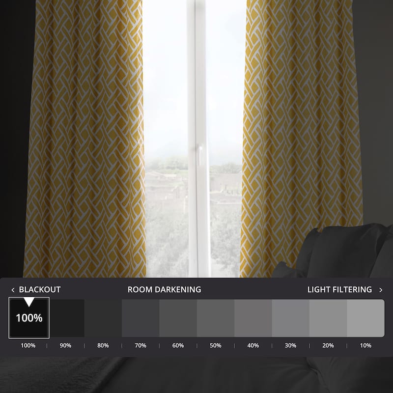 Exclusive Fabrics Martinique Printed Cotton Hotel Blackout Curtain (1 Panel)