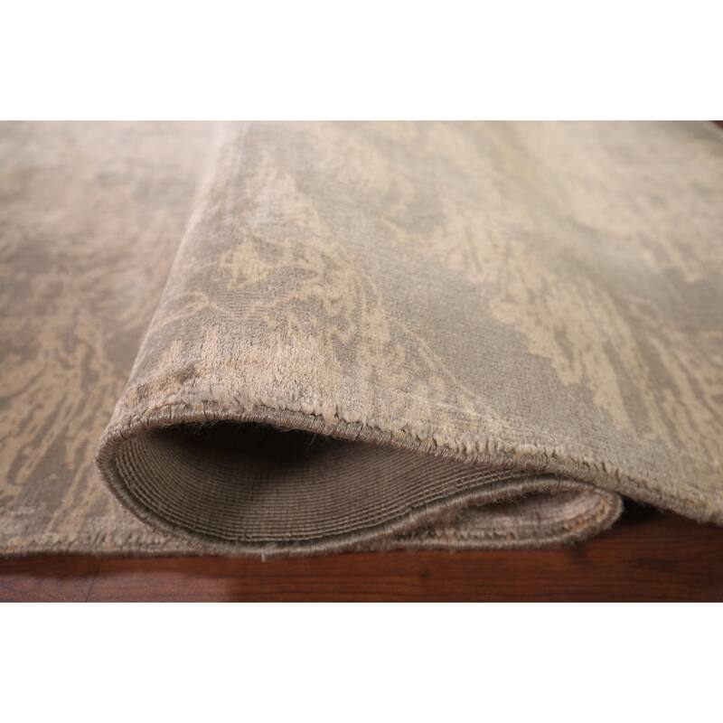 Abstract Indian Area Rug Hand-Knotted Oriental Wool Carpet - 5'8"x 7'10"