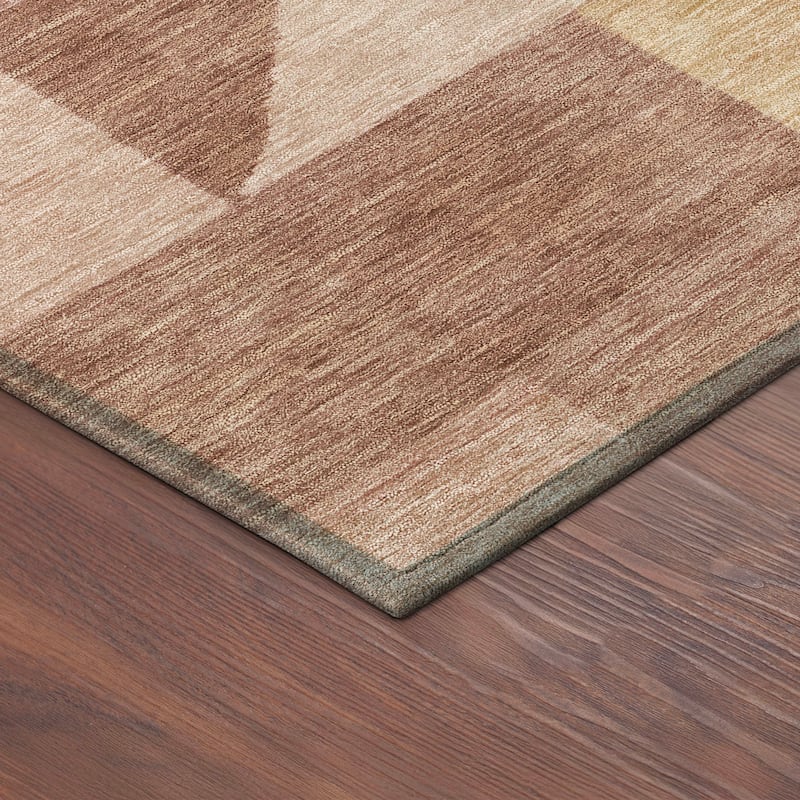 Machine Washable Indoor/ Outdoor Geo Rubi Chantille Rug