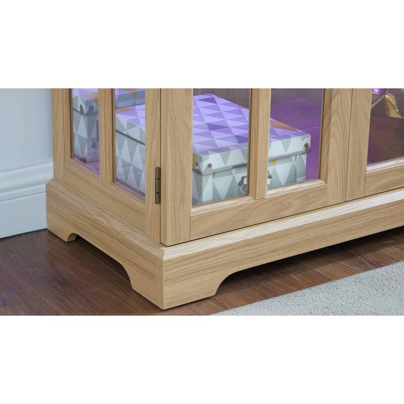 LED Curio Display Cabinet Antique Display Cabinet with Glass Doors