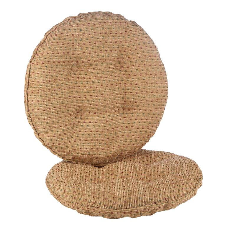 Klear Vu Non-Slip Raindrops Tufted Barstool Cushion Set, Set of 2 - Natural