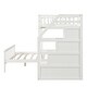preview thumbnail 4 of 6, Twin Over Full Bunk Bed, Wood L-Shaped Bunk Beds with Storage Stairs,Bunk Bed Frame with Guardrails and Ladder,White
