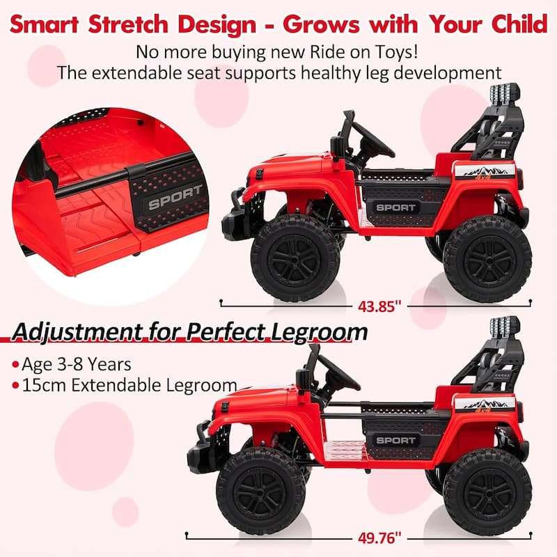 24V 2 Seater Electric Ride On Car for Kids with Remote Control
