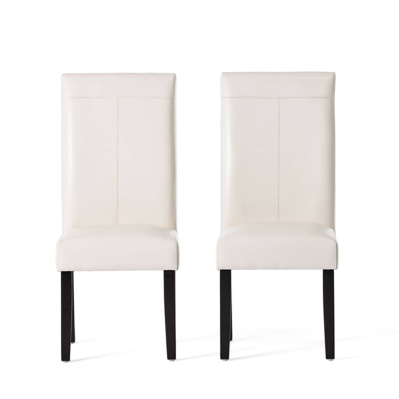 Living Dining Chairs Set of 2, PU Leather Armless Kitchen Dining Room Chairs, Upholstered Accent Side Chairs with Wood Legs