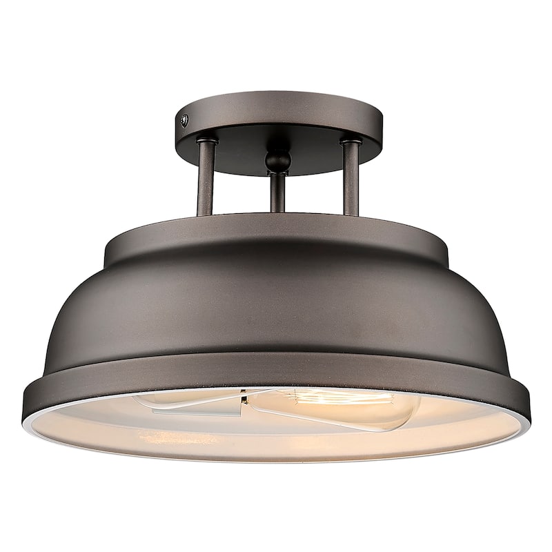 2-Light Metal Semi-Flush Mount Ceiling Light