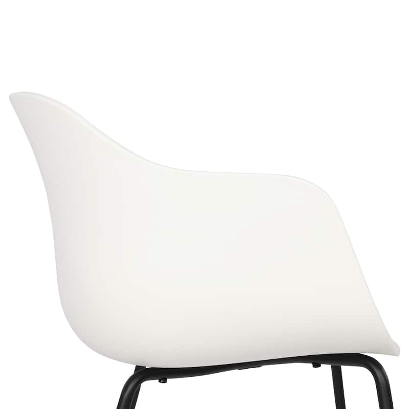 Furnish Theory Curve-K ML Indoor/Outdoor Dining Armchairs Arm Chairs w Polypropylene Shell & Powder-Coated Steel Legs (Set of 2)