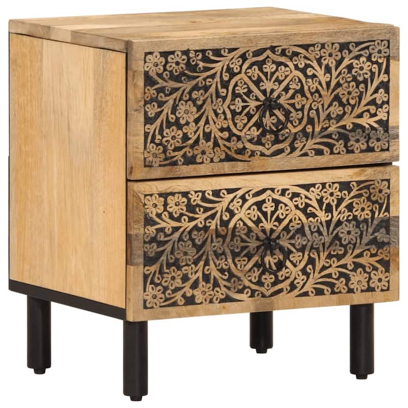 vidaXL Bedside Cabinets 2 pcs 15.7"x13"x18.1" Solid Wood Mango - 15.7" x 13" x 18.1"