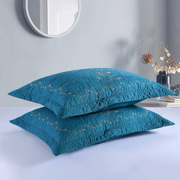 Teal euro deals pillows