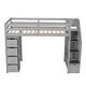 preview thumbnail 10 of 8, Multi-Functional Twin size Loft Bed with Storage Drawers, Shelves and Stairs, Sturdy Construction & Maximized Space, Grey