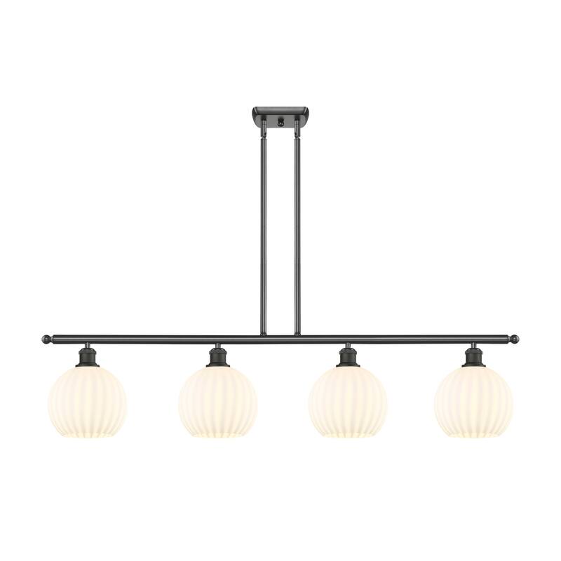 Innovations Lighting 516-4I-11-48-White Venetian-Indoor Pendant Large - Oil Rubbed Bronze / White Venetian