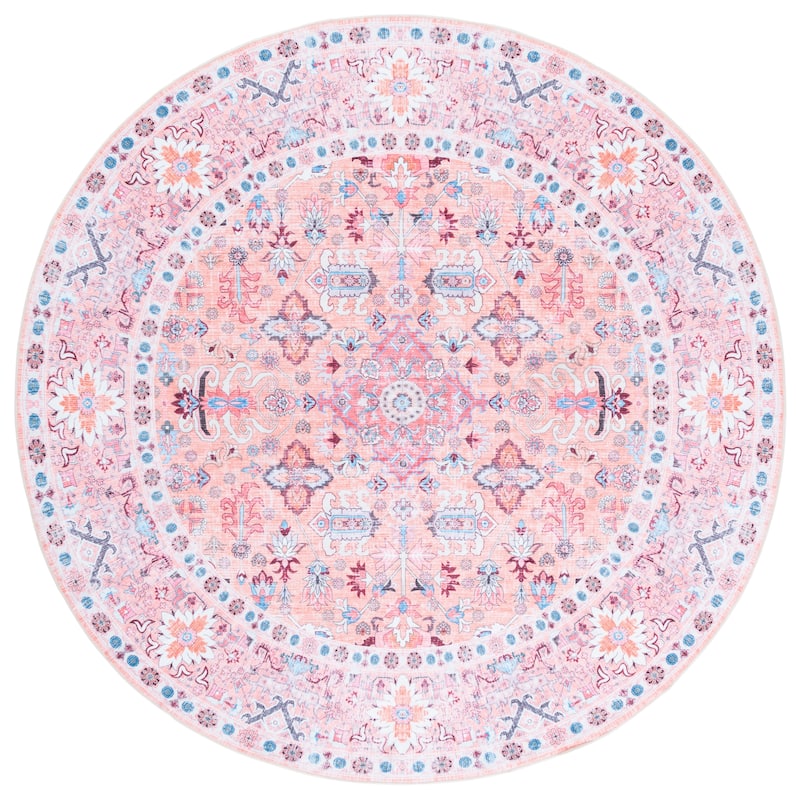 SAFAVIEH Arizona Anitha Vintage Rug - 6' Round - Beige/Pink