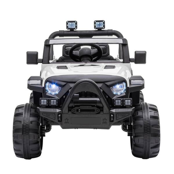slide 2 of 18, Secure 12V Off-Road Ride-On Car with Remote Control and Music White
