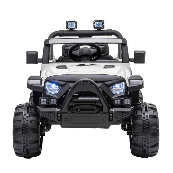 slide 2 of 12, White Ride on Truck 12V Electric Off-Road Toy Kids - Assembly Required - White