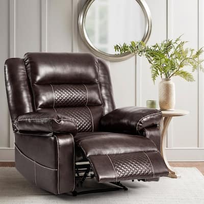 Breathable Leather Massage Recliner Chair Manual Living Room Reclining Sofa