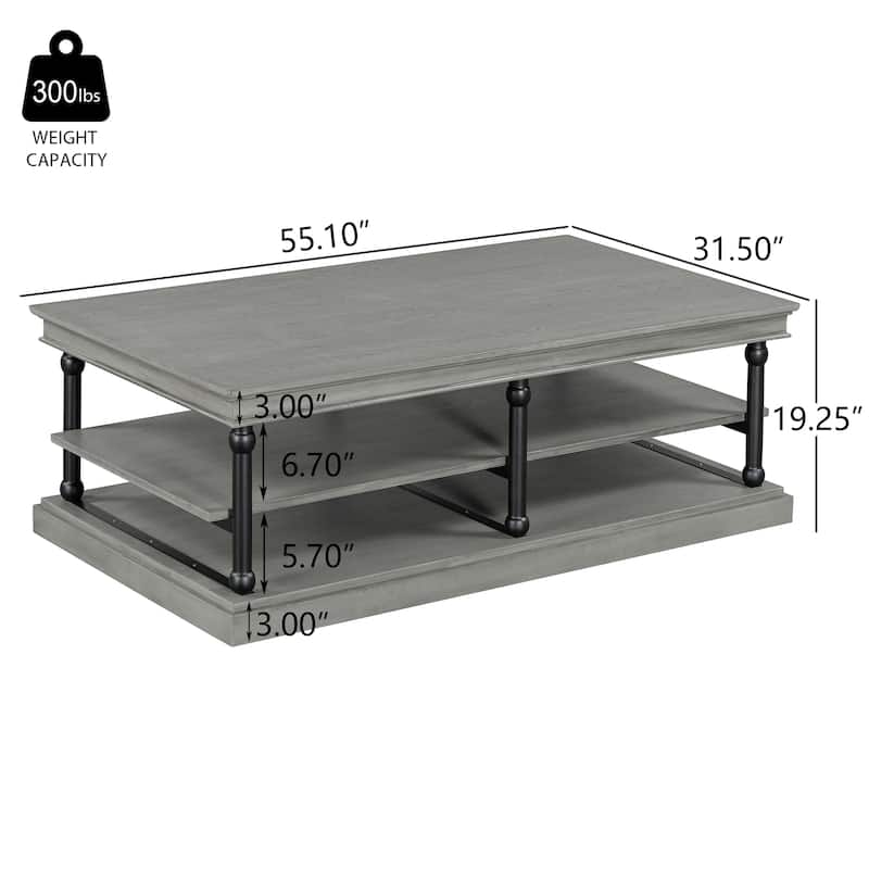 Christopher Knight Home-Thaddeus Rubberwood Coffee Table With Storage