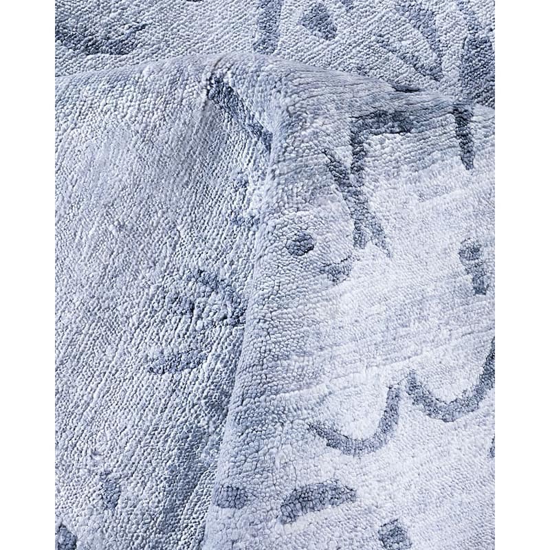 Modern One-of-a-Kind Hand-Knotted Area Rug, Blue - 8' 10" x 12' 0"