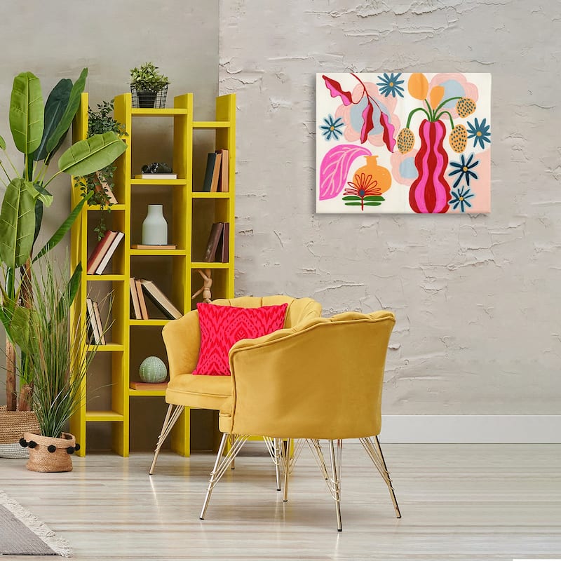 Stupell Eclectic Mod Flower Vases Canvas Wall Art Design By Suzanne Allard