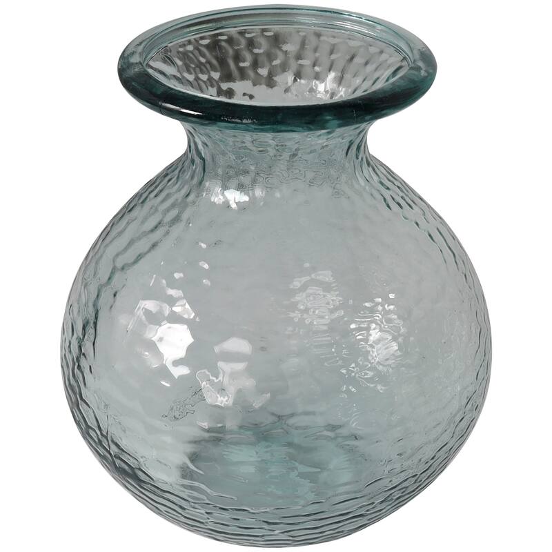 Clear Recycled Glass Handmade Textured Decorative Vase
