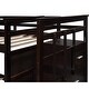 preview thumbnail 4 of 7, Concise & Elegant Solid Wood Bunk Bed, Twin Over Twin Bunk Bed with Trundle and Staircase, Easy Assembly