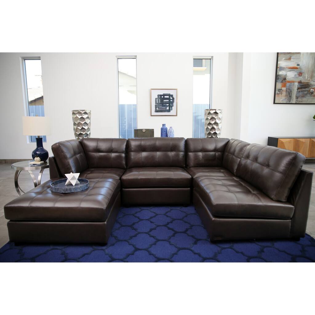 Abbyson Calvin 5 Piece Modular Sectional Set