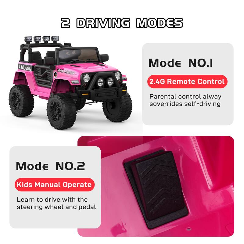 Electric Off-Road Kids Ride-On Car with Parent Remote Control